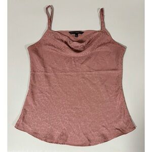 White House Black Market Pink Cowl-Neck Leopard Print Top Shirt Blouse Size S 🎀